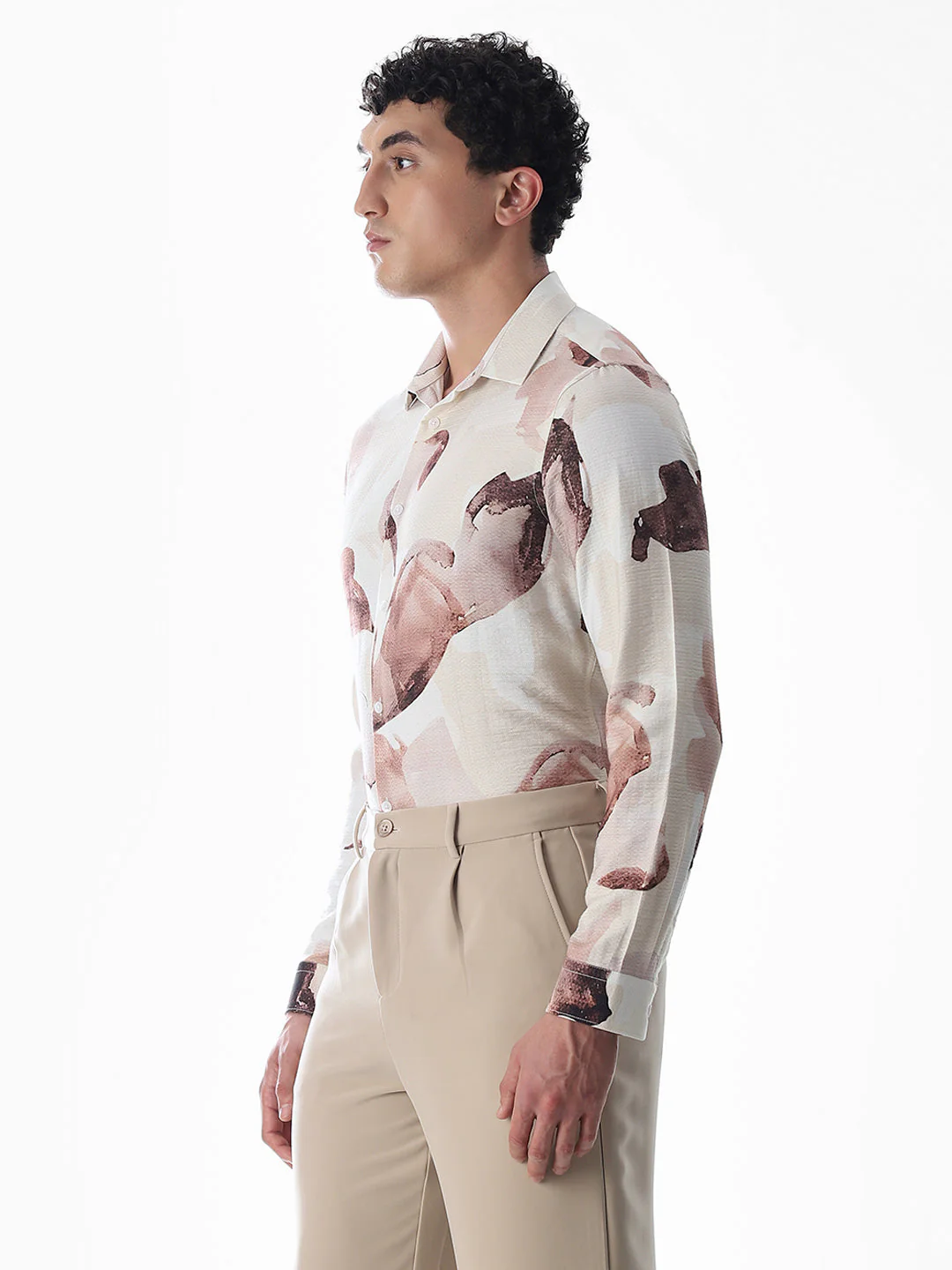 Dobby Printed Slim Fit Shirt - Image 3