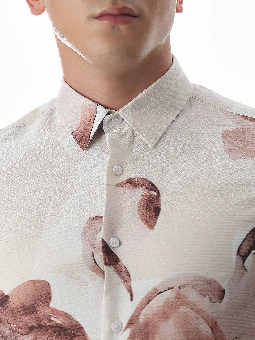 Dobby Printed Slim Fit Shirt - Image 5