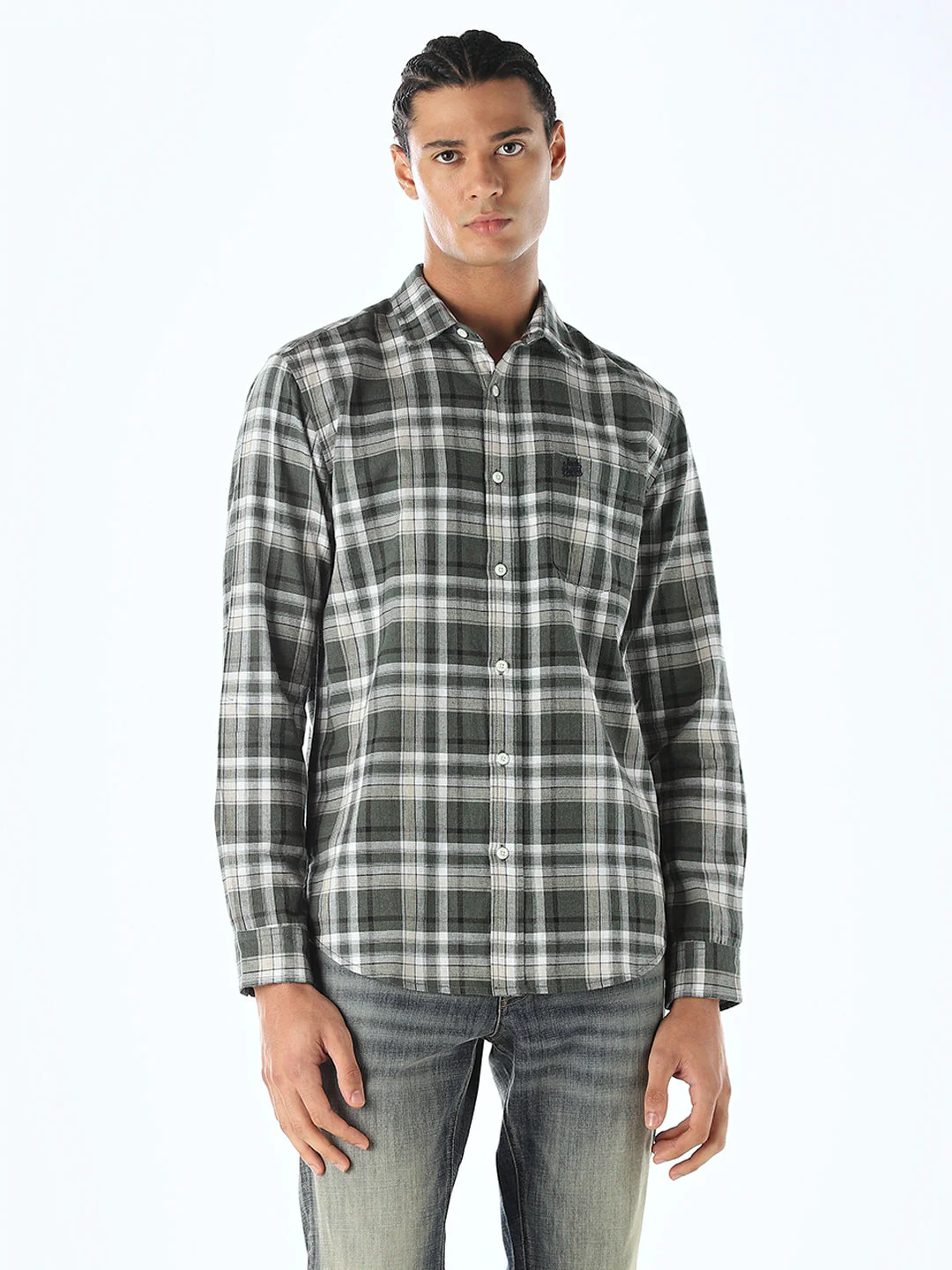 Check Print Cotton Shirt - Image 2