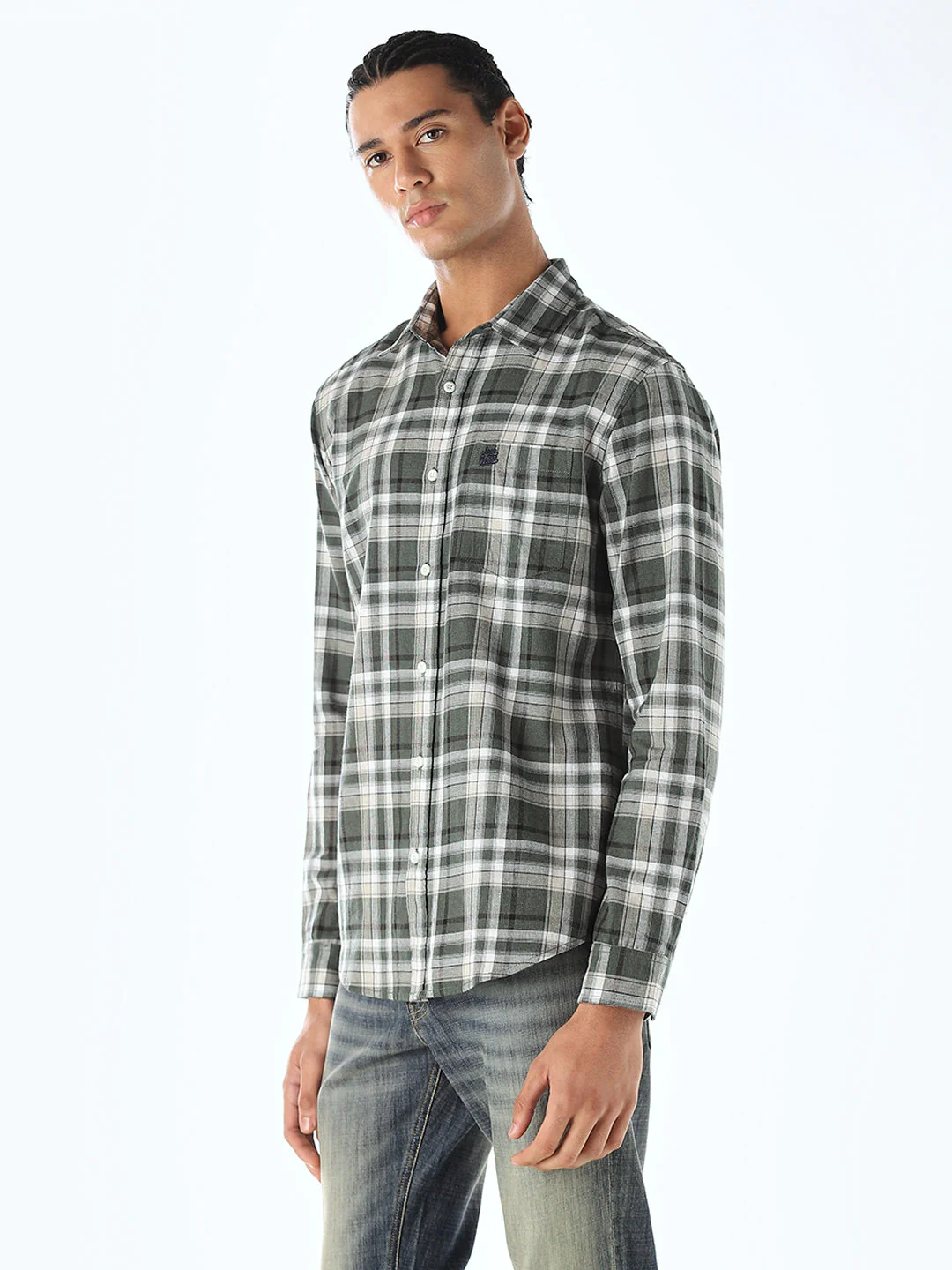 Check Print Cotton Shirt - Image 3