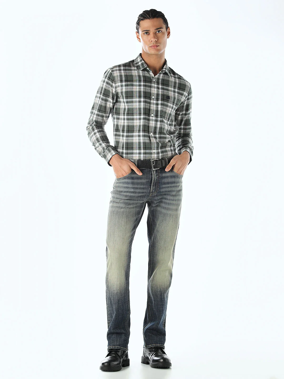 Check Print Cotton Shirt - Image 6