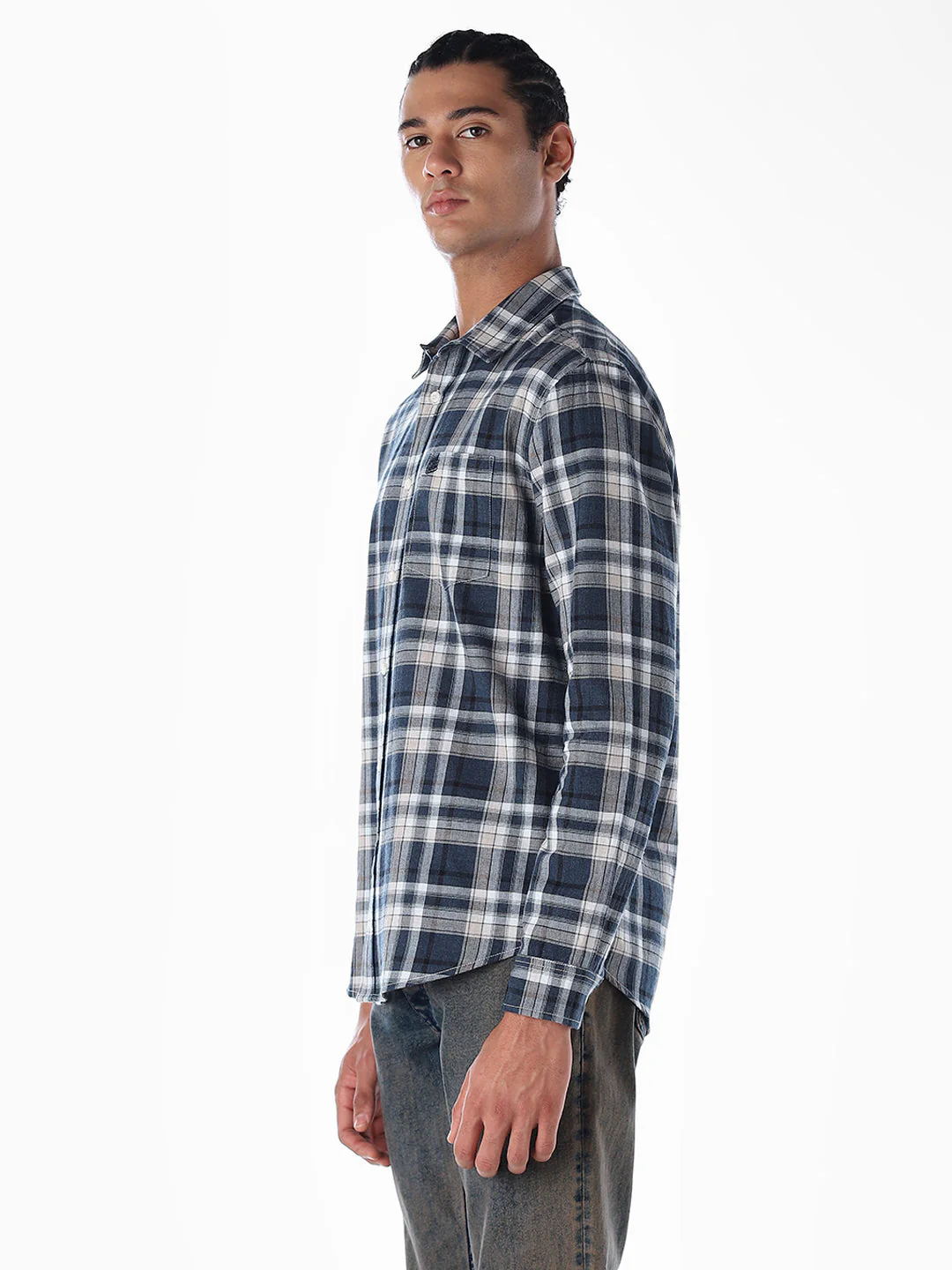 Blue Check Full Sleeves Shirt - Image 3