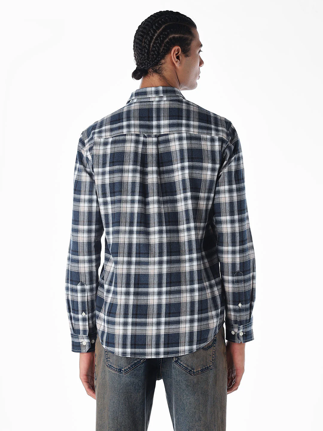 Blue Check Full Sleeves Shirt - Image 4