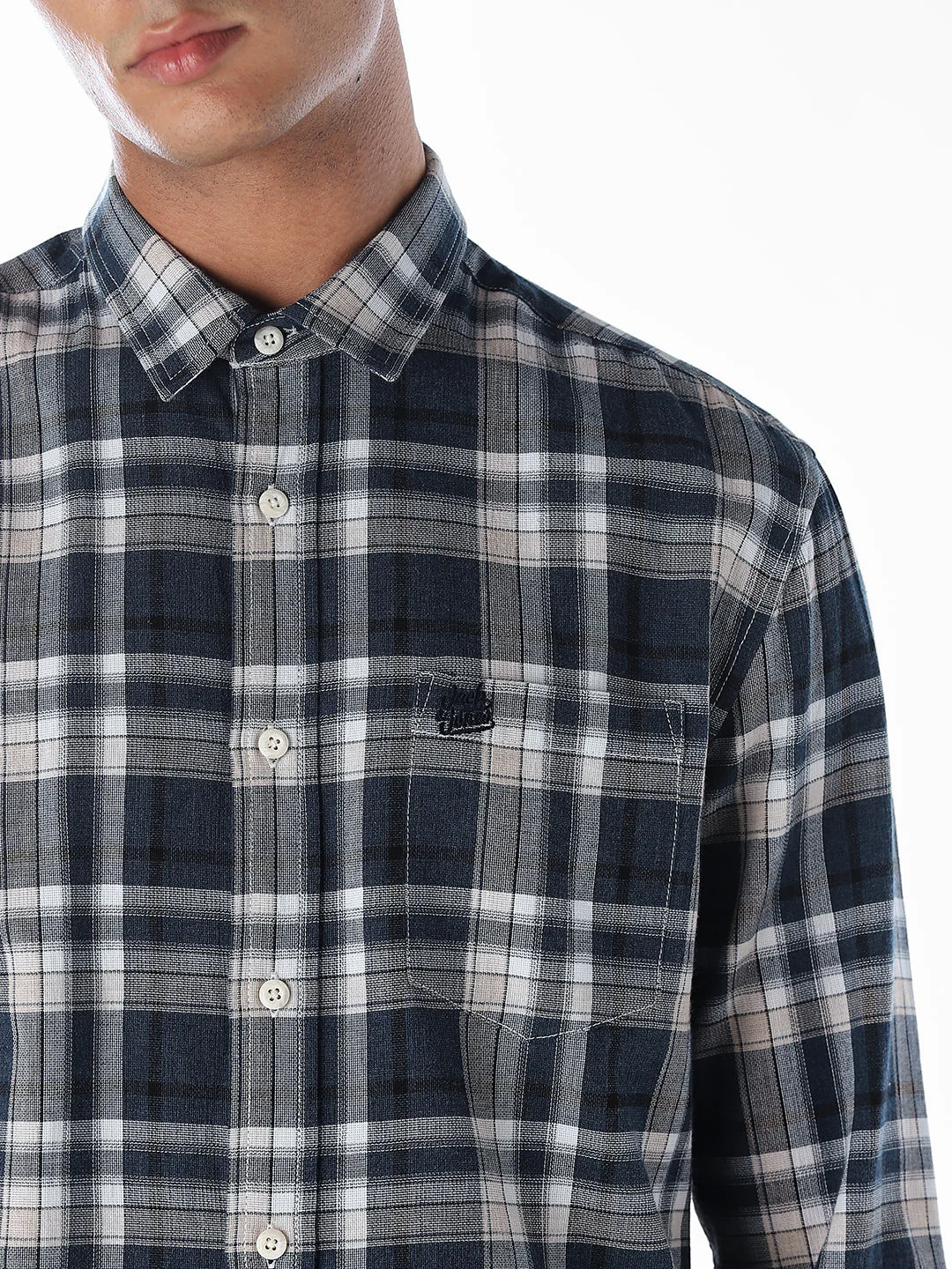 Blue Check Full Sleeves Shirt - Image 5