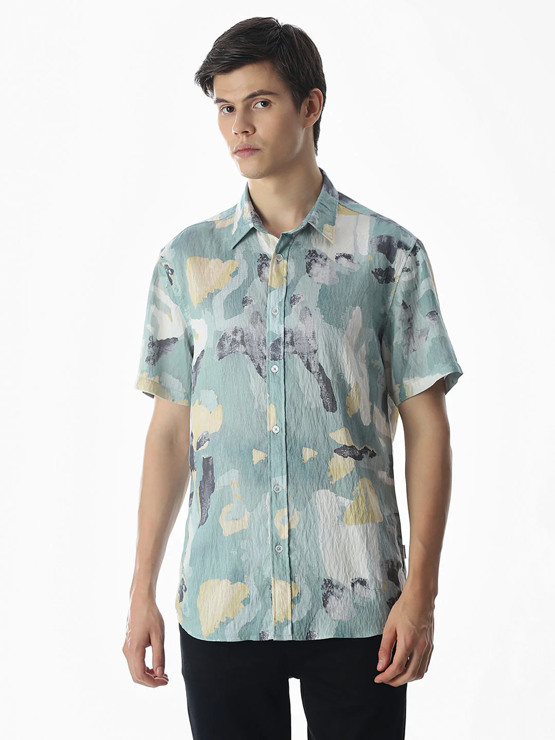 Comfort Fit Printed Shirt - Green - Image 2