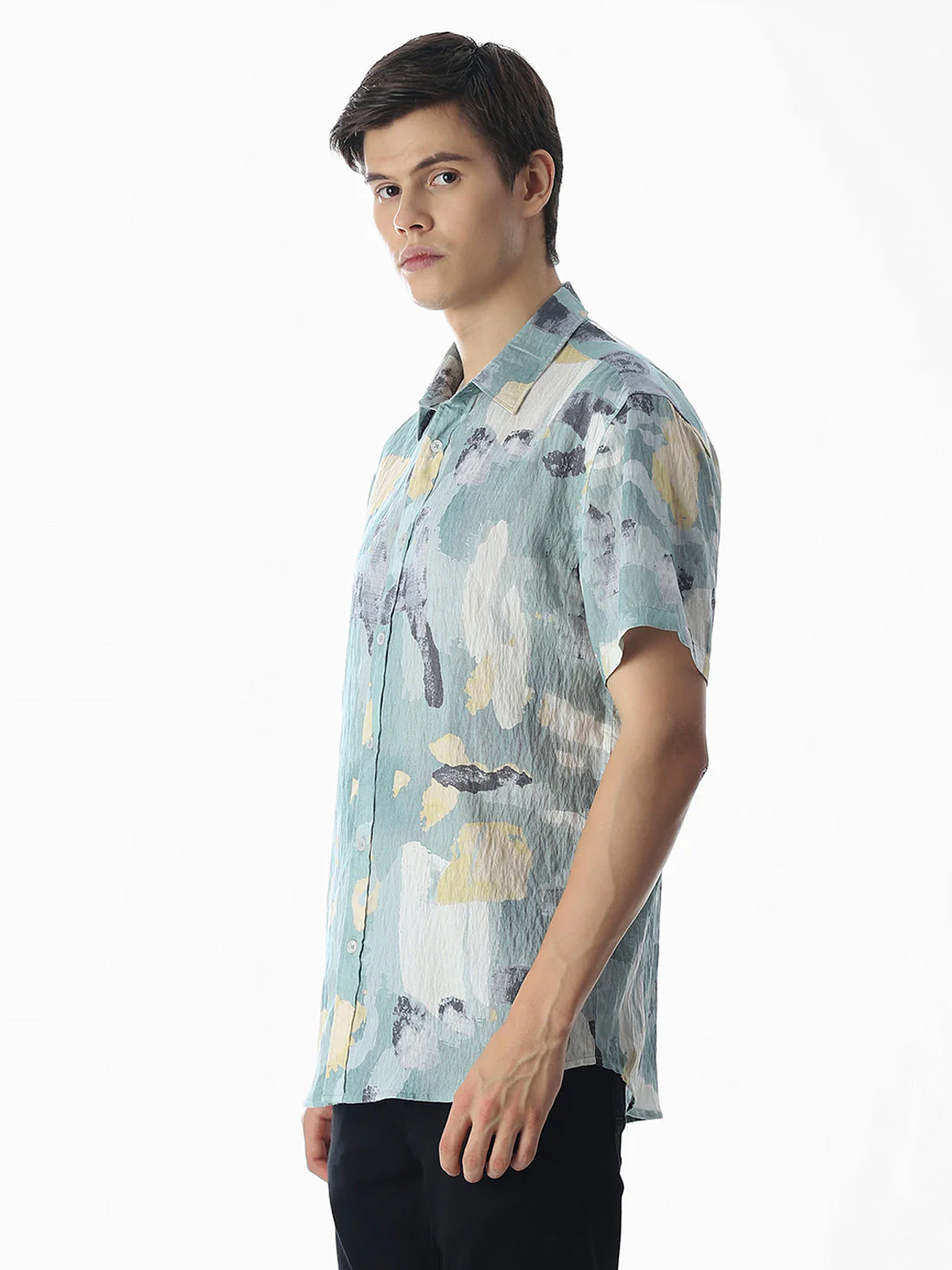Comfort Fit Printed Shirt - Green - Image 3