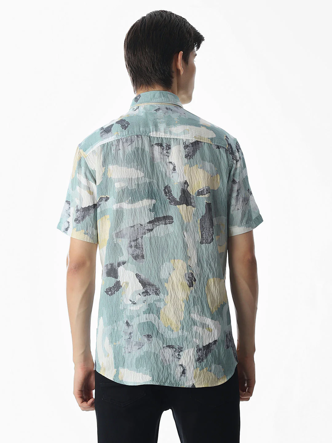 Comfort Fit Printed Shirt - Green - Image 4