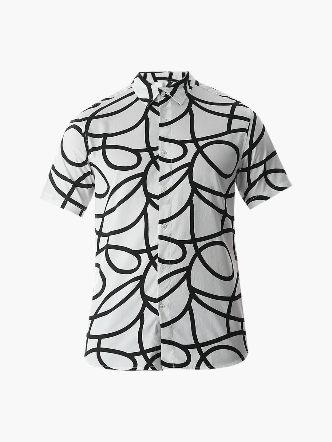 Regular Fit White Printed Shirt - Image 7