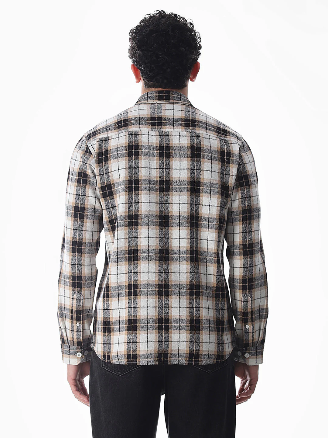 Brown Check Cotton Shirt - Image 9