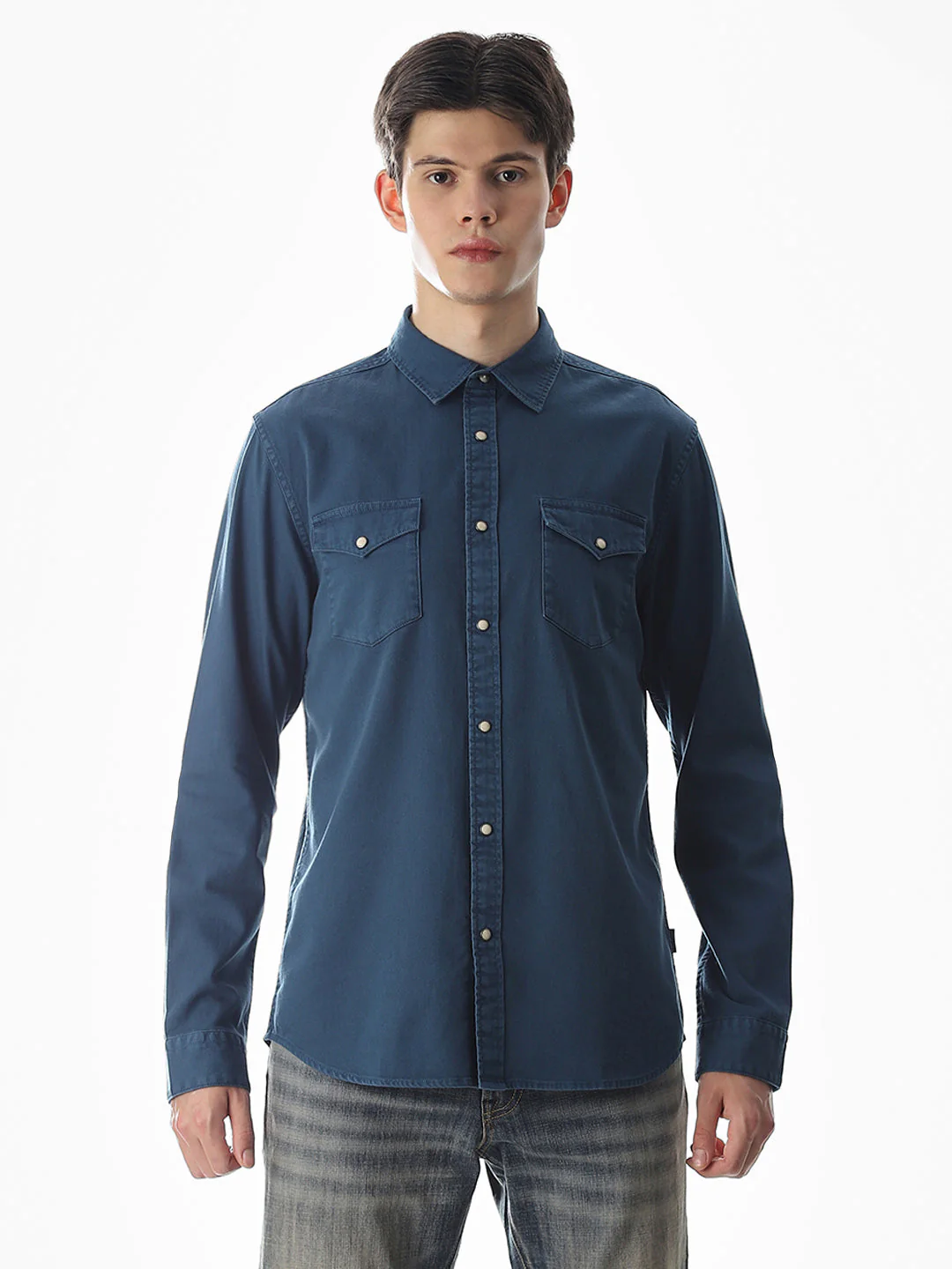 2 Patch Pocket Blue Shirt - Image 8