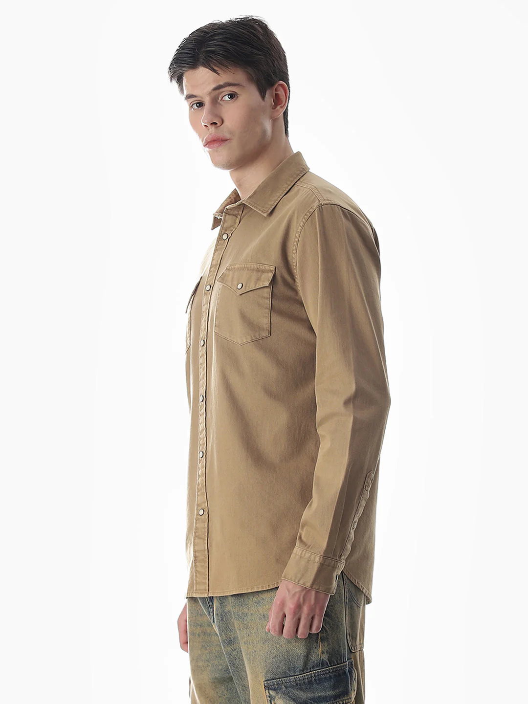 2 Patch Pocket Brown Shirt - Image 3