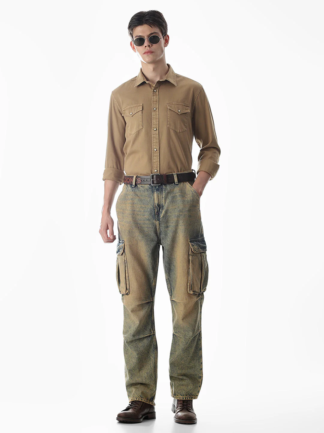 2 Patch Pocket Brown Shirt - Image 6