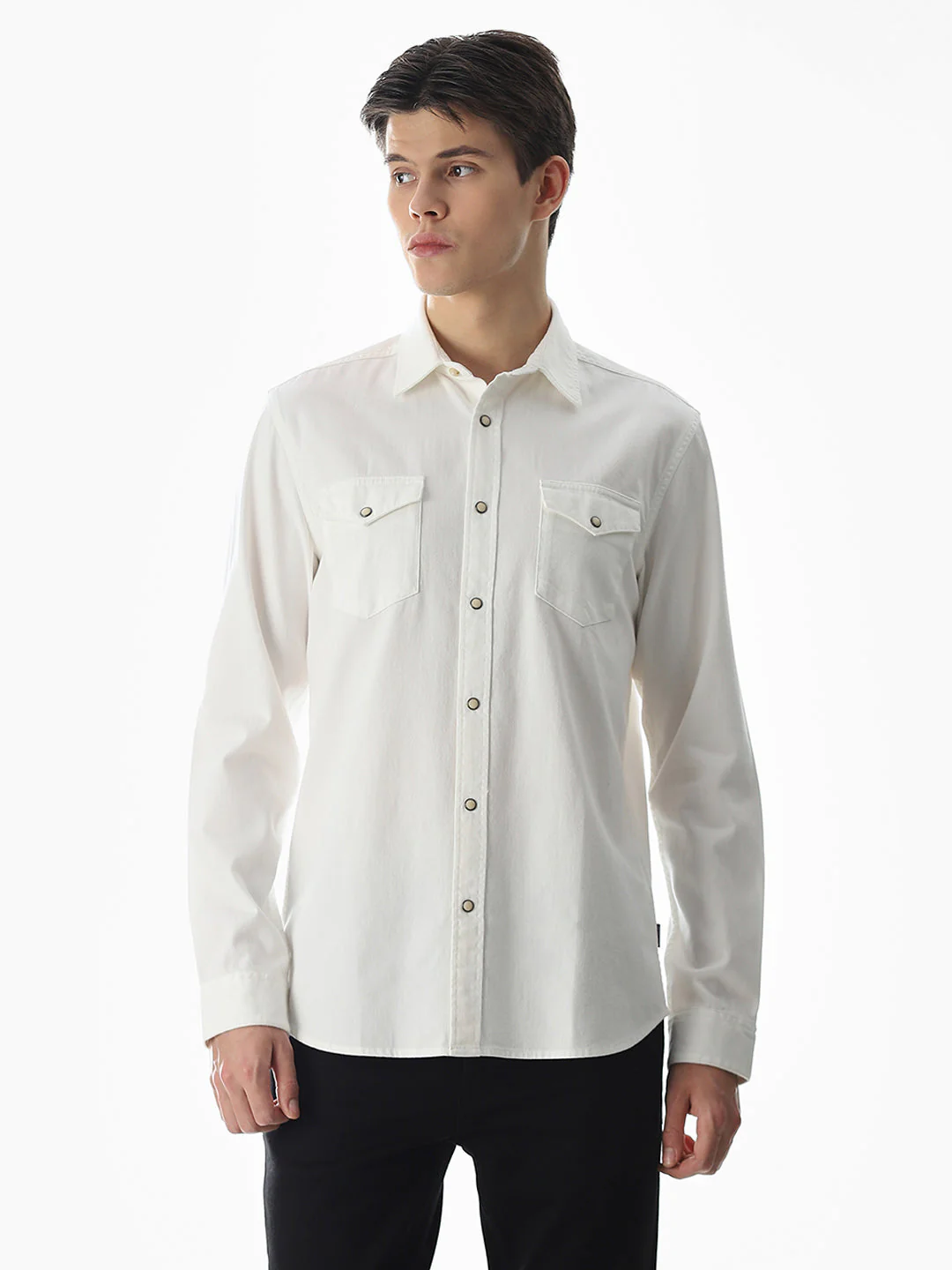 2 Patch Pocket White Shirt - Image 2
