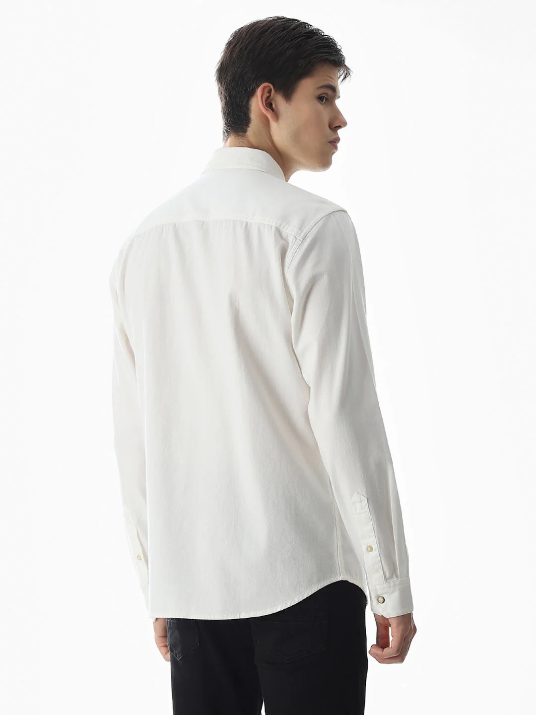 2 Patch Pocket White Shirt - Image 4