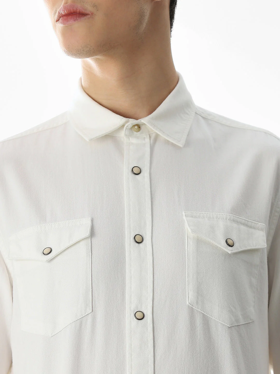 2 Patch Pocket White Shirt - Image 5
