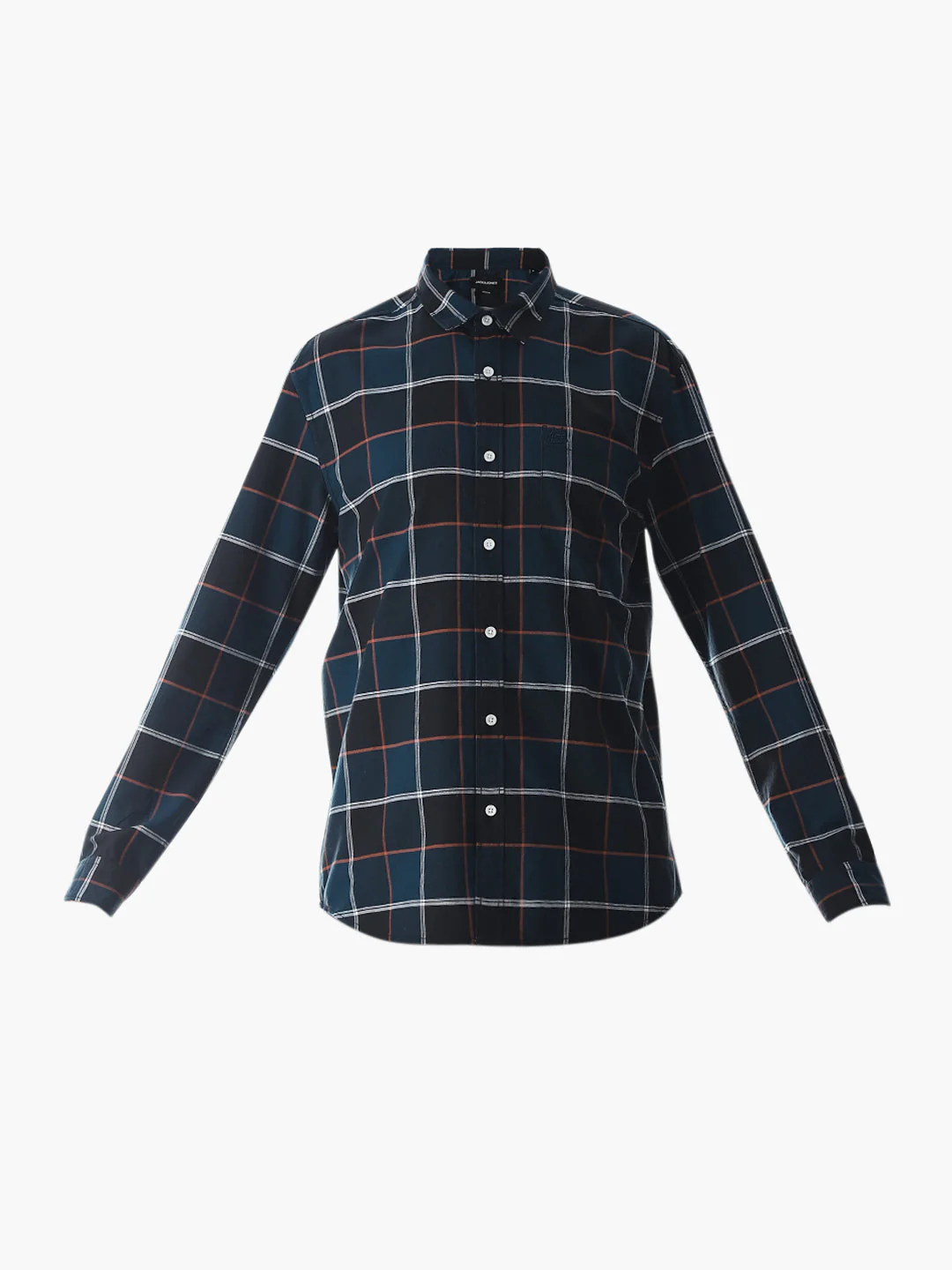 Check Cotton Shirt - Dark Blue - Image 7