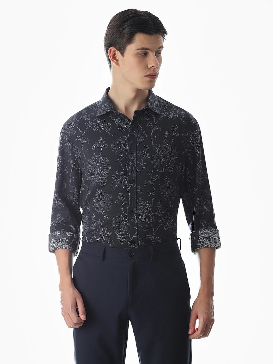 Linen Blend Printed Shirt - Image 2