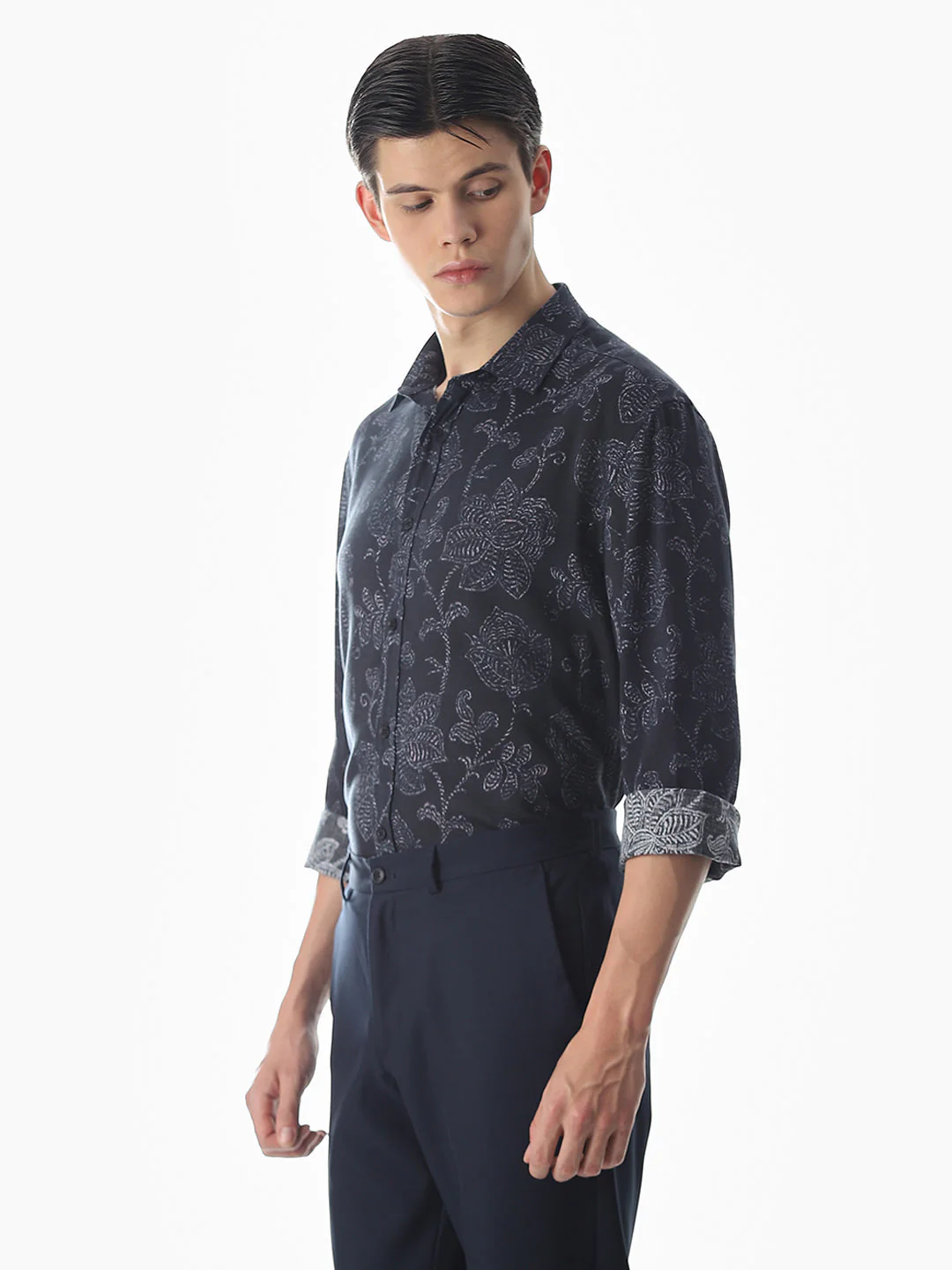 Linen Blend Printed Shirt - Image 3