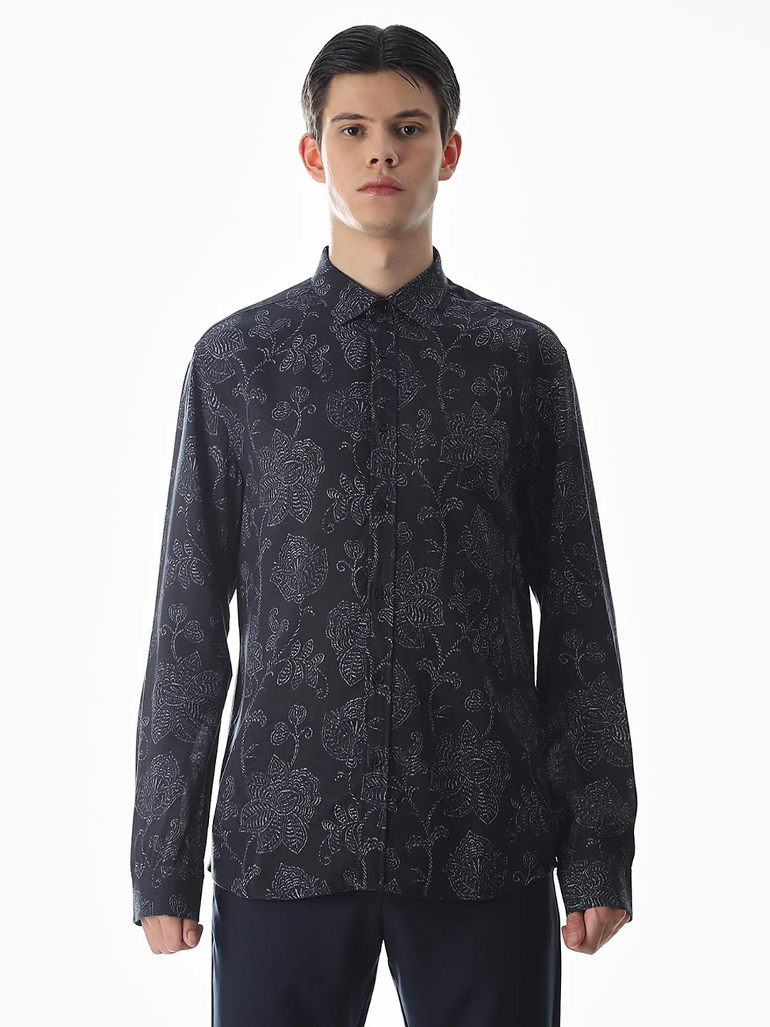 Linen Blend Printed Shirt - Image 8