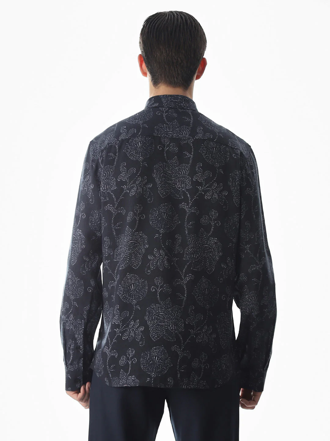 Linen Blend Printed Shirt - Image 9