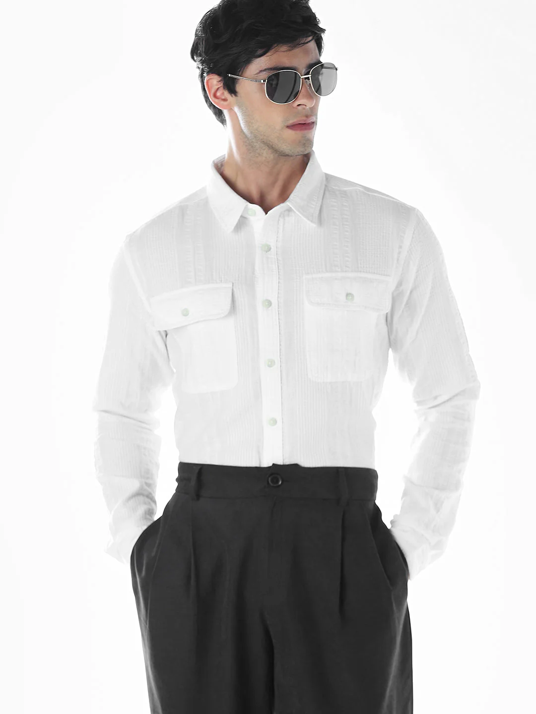 White Cotton Oversized Shirt