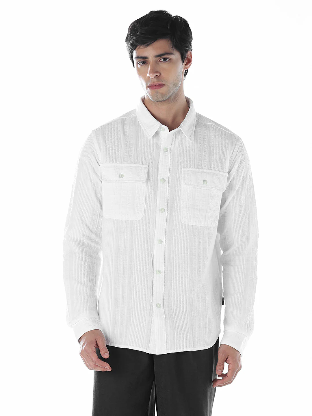 White Cotton Oversized Shirt - Image 2