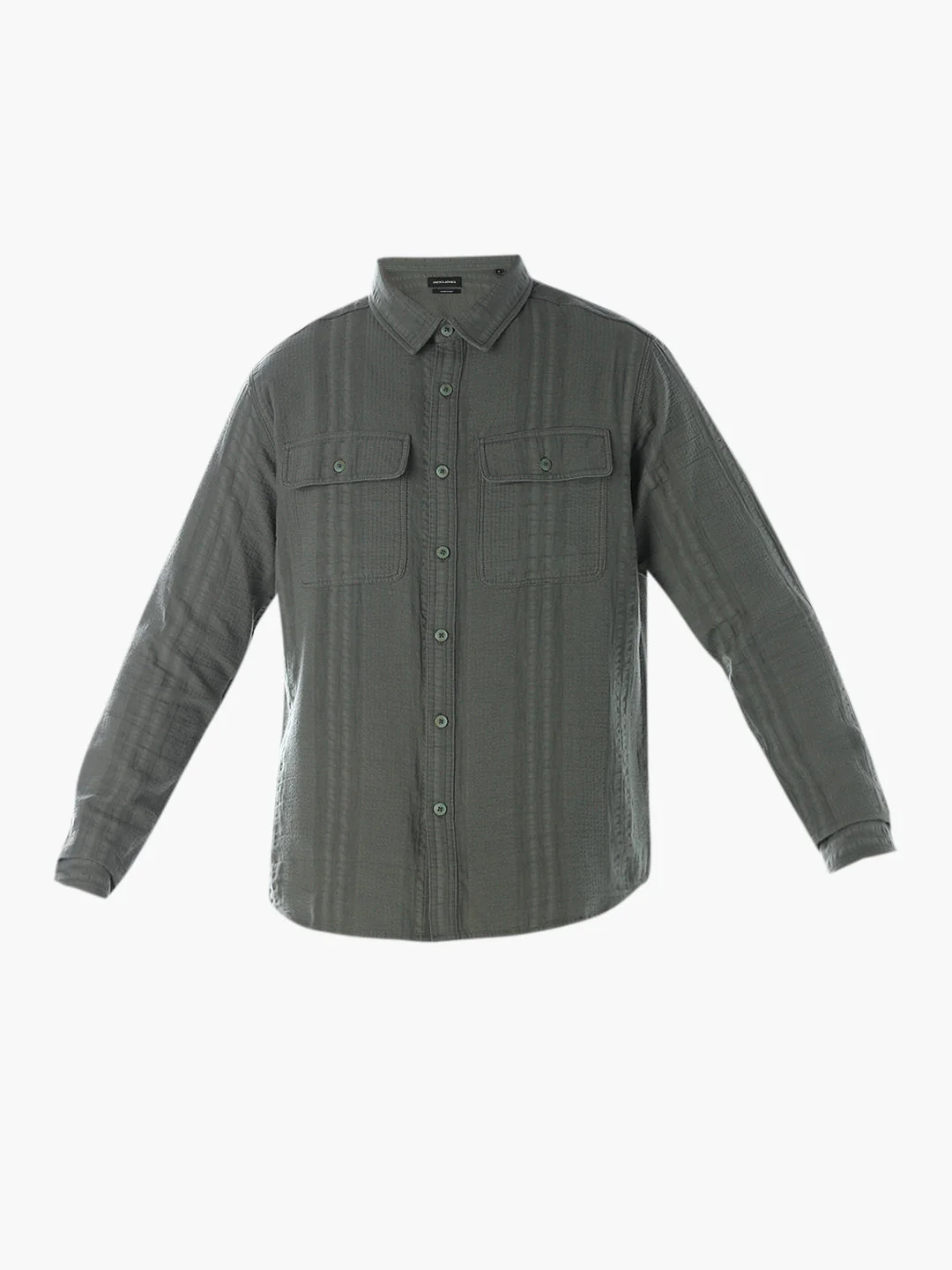 Dark Green Cotton Oversized Shirt - Image 7