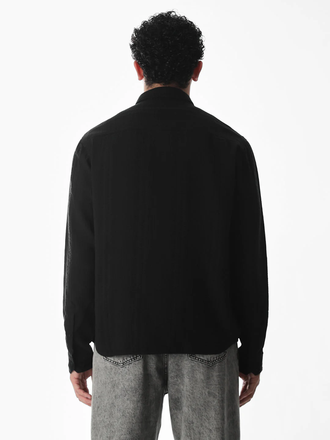 Oversized Black Full Sleeves Shirt - Image 9