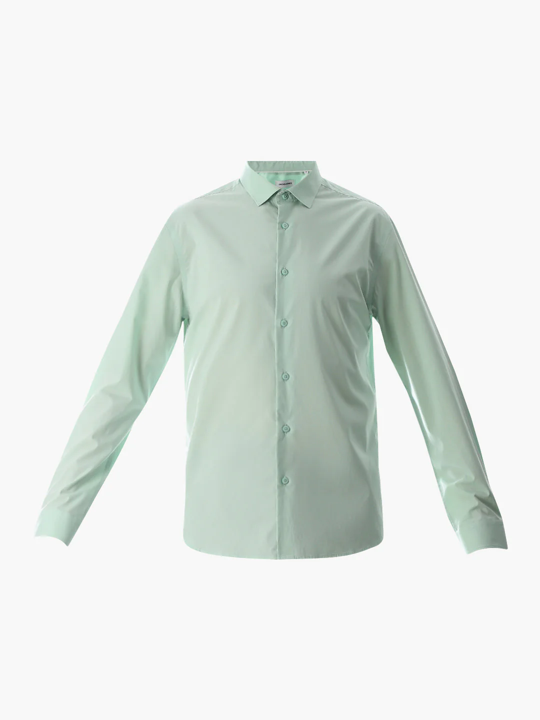 Stretch Slim Fit Full Sleeves Shirt - Light Green - Image 7