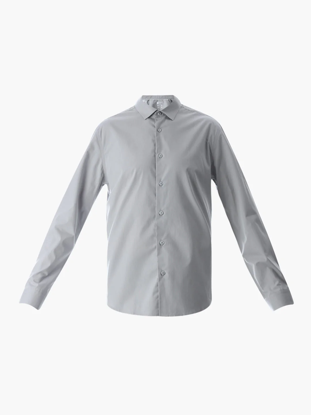 Stretch Slim Fit Full Sleeves Shirt - Light Grey - Image 7