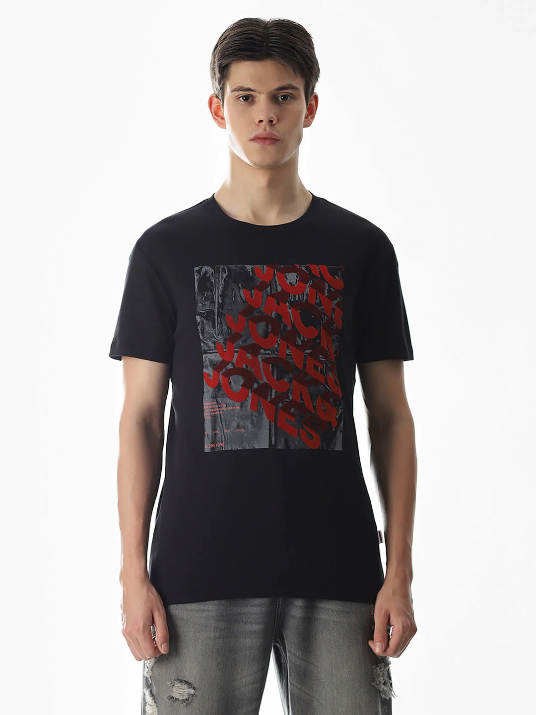 Typography Slim Fit T-shirt - Black - Image 8