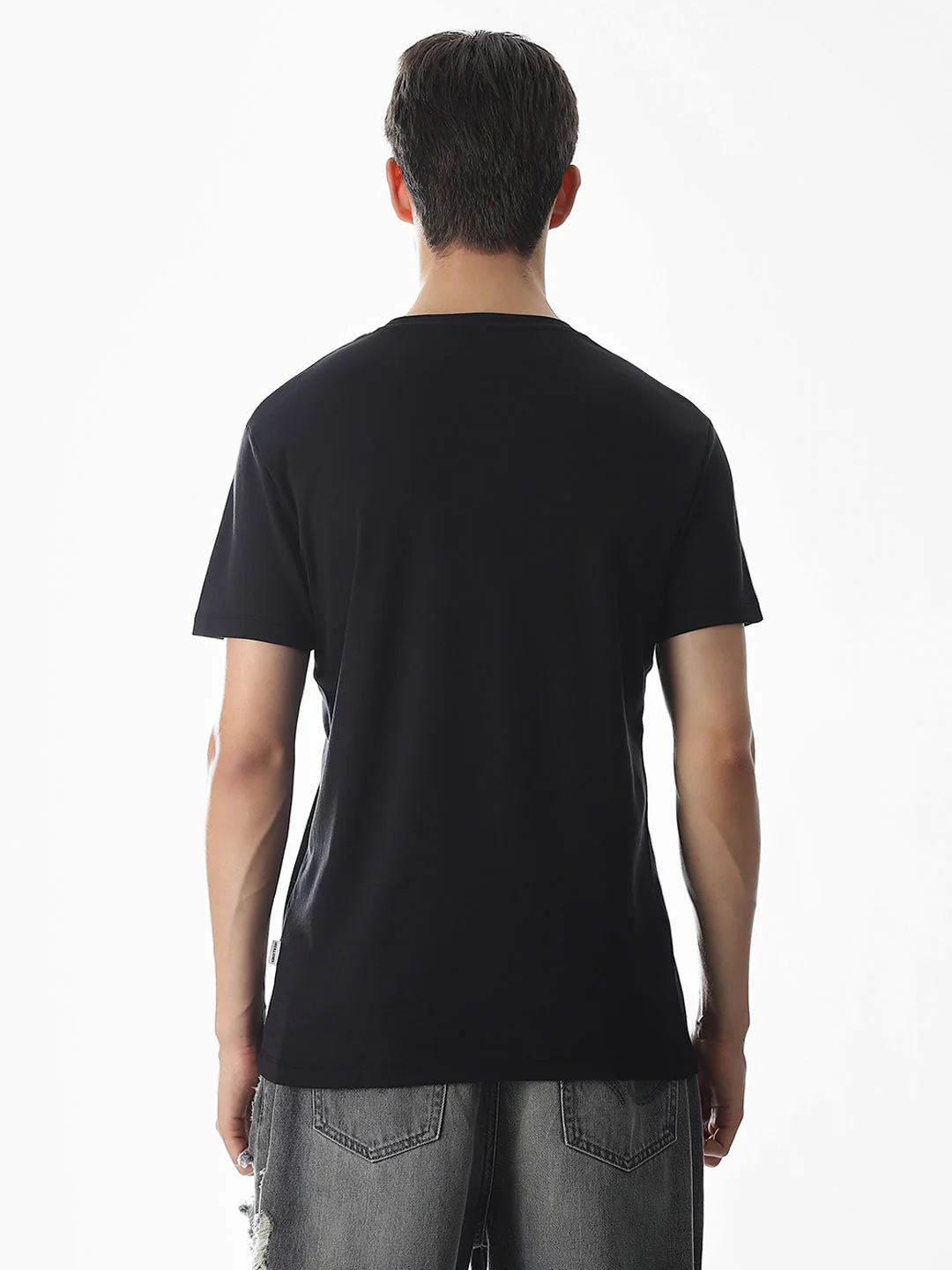 Typography Slim Fit T-shirt - Black - Image 9