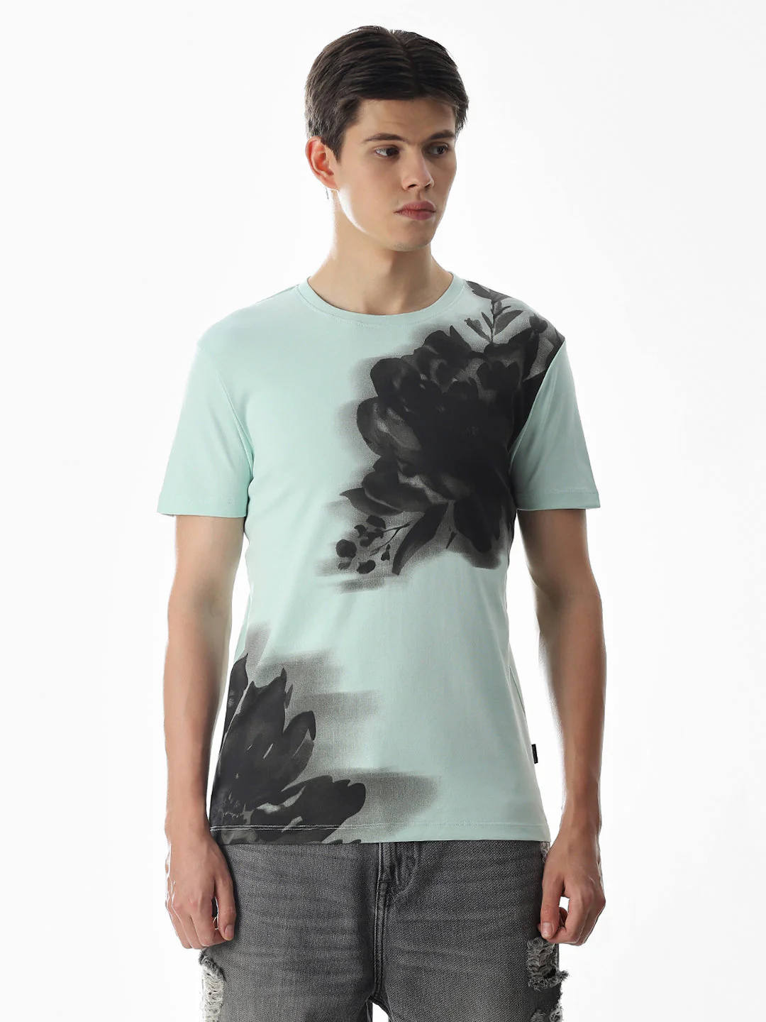 Printed Slim Fit T-shirt - Green - Image 2