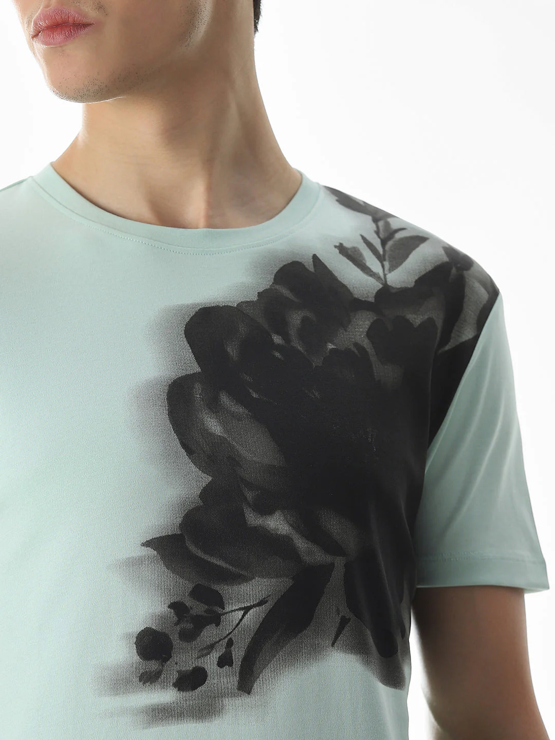 Printed Slim Fit T-shirt - Green - Image 5
