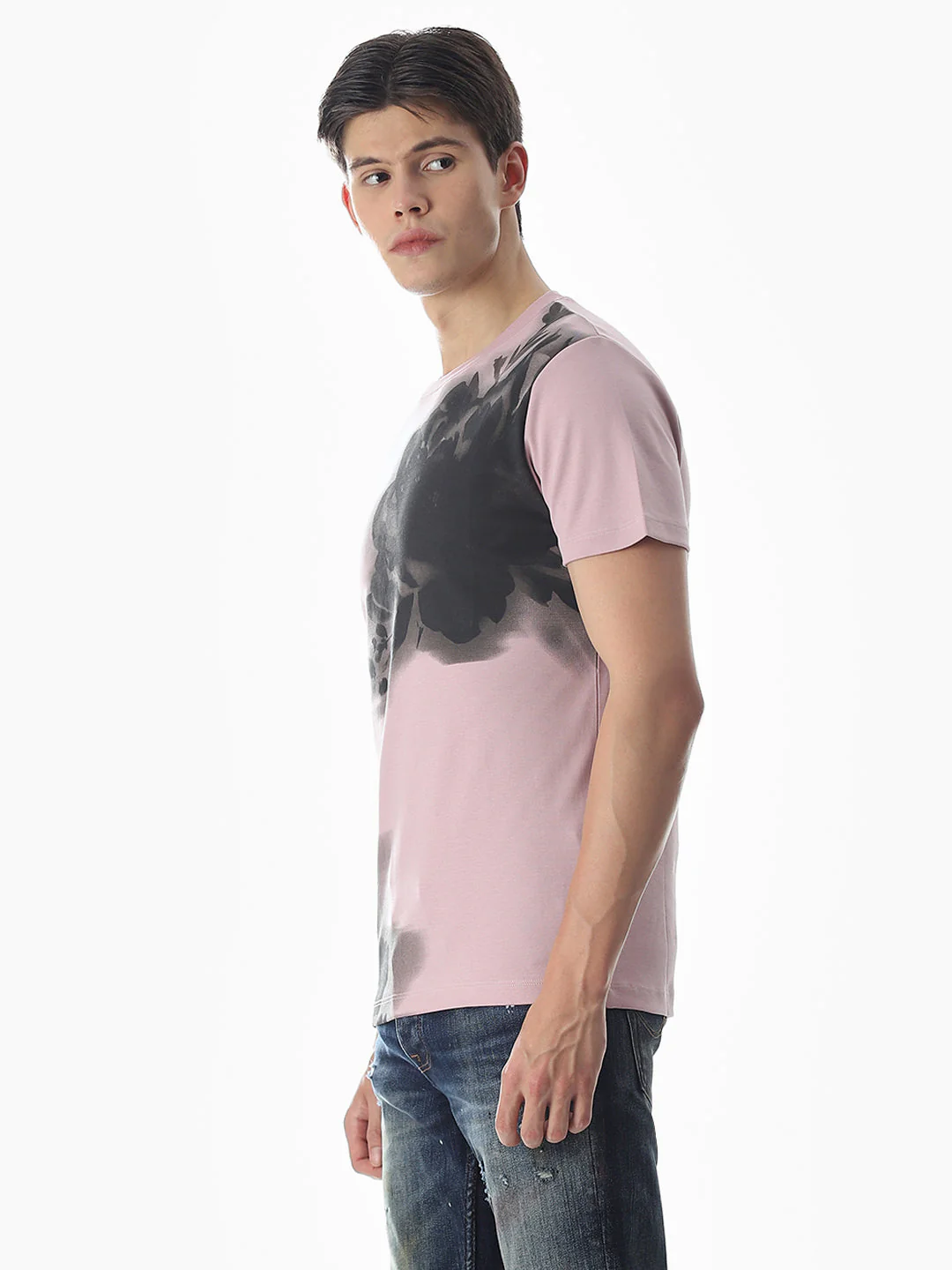 Printed Slim Fit T-shirt - Purple - Image 3