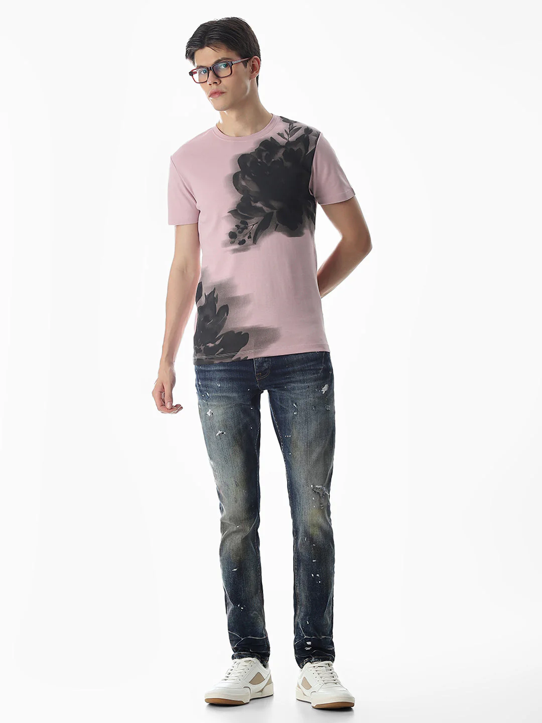 Printed Slim Fit T-shirt - Purple - Image 6