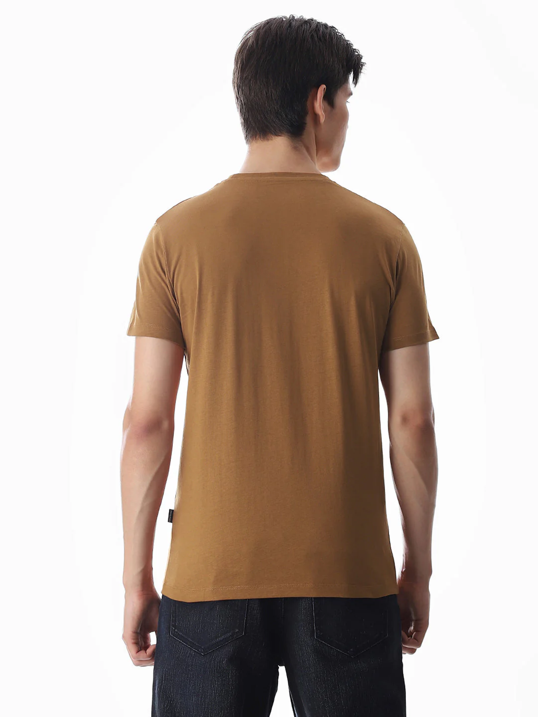 Chest Print Slim Fit T-shirt - Brown - Image 4