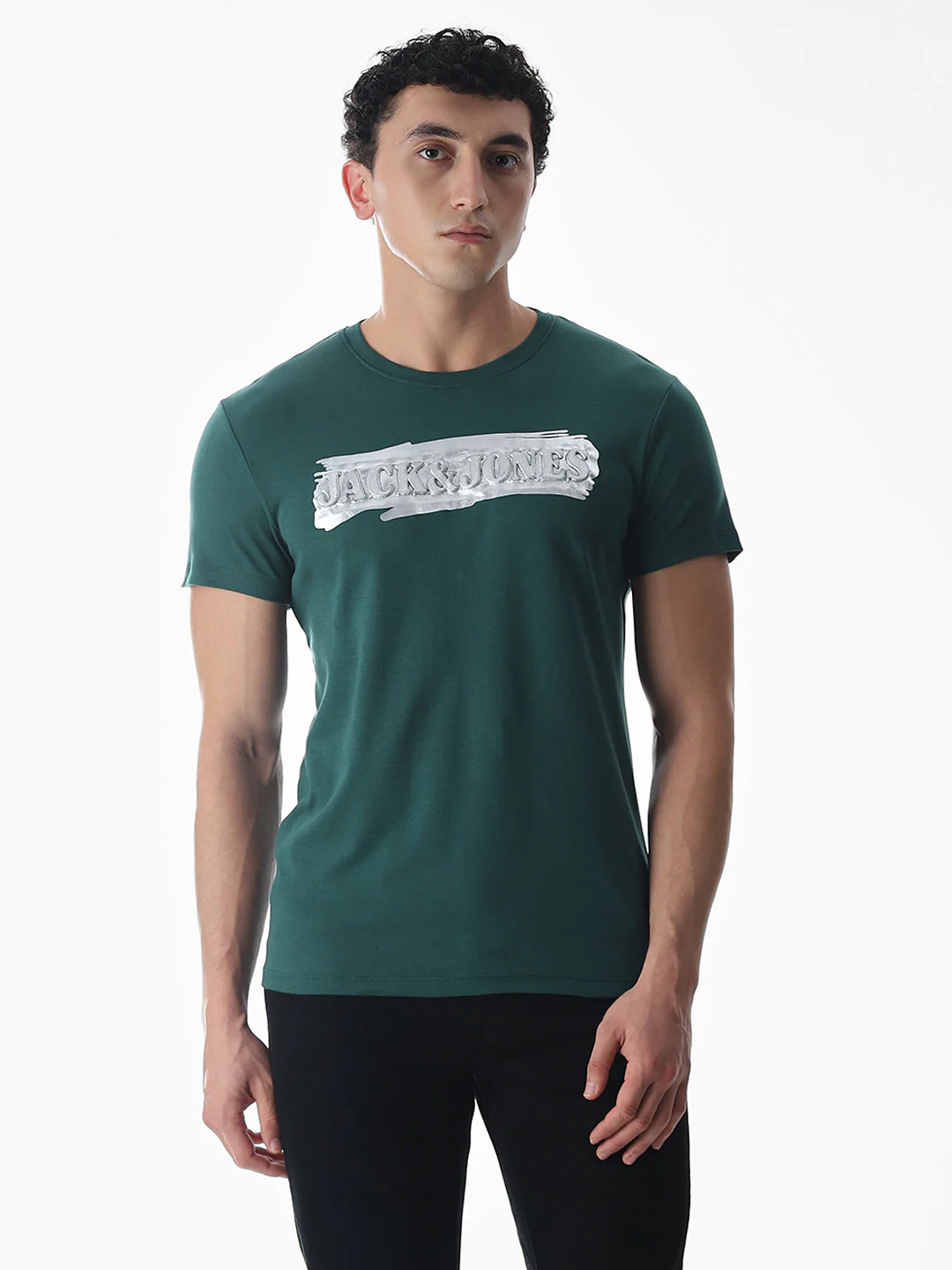 Green Printed Cotton T-shirt - Image 2