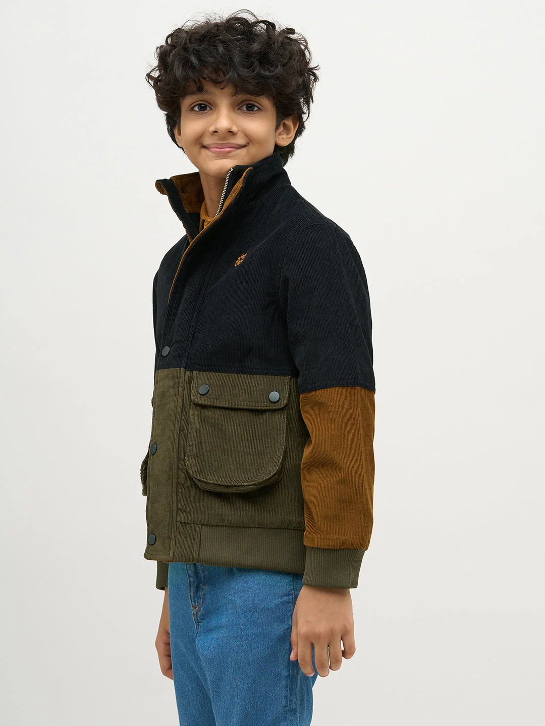 Boys Colourblocked Corduroy Jacket - Image 3