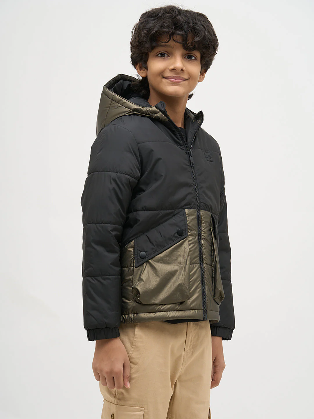 Boys Cut & Sew Colourblocked Jacket - Image 3