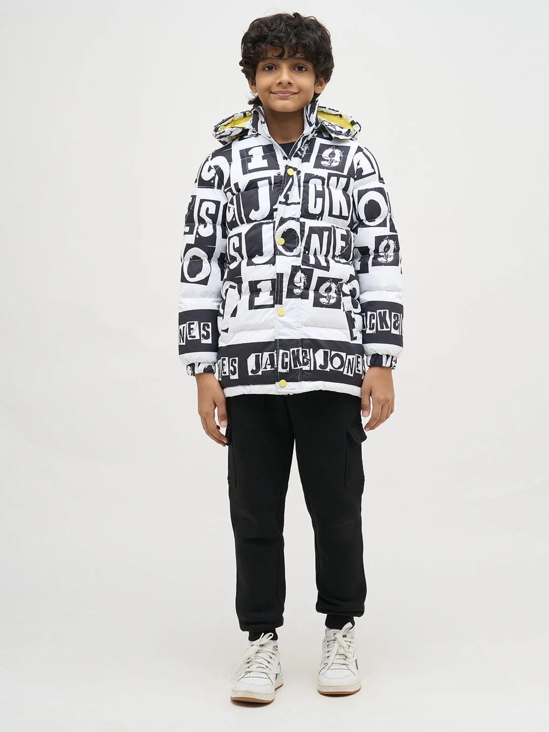 Boys Typographic Print Hooded Jacket - Image 5