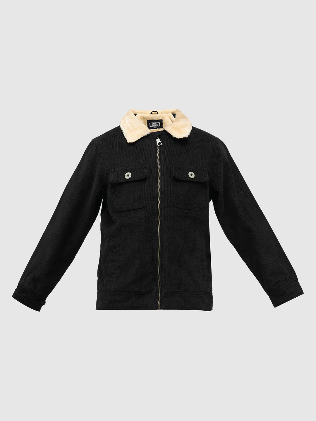 Boys Black Zip-Up Corduroy Jacket - Image 7