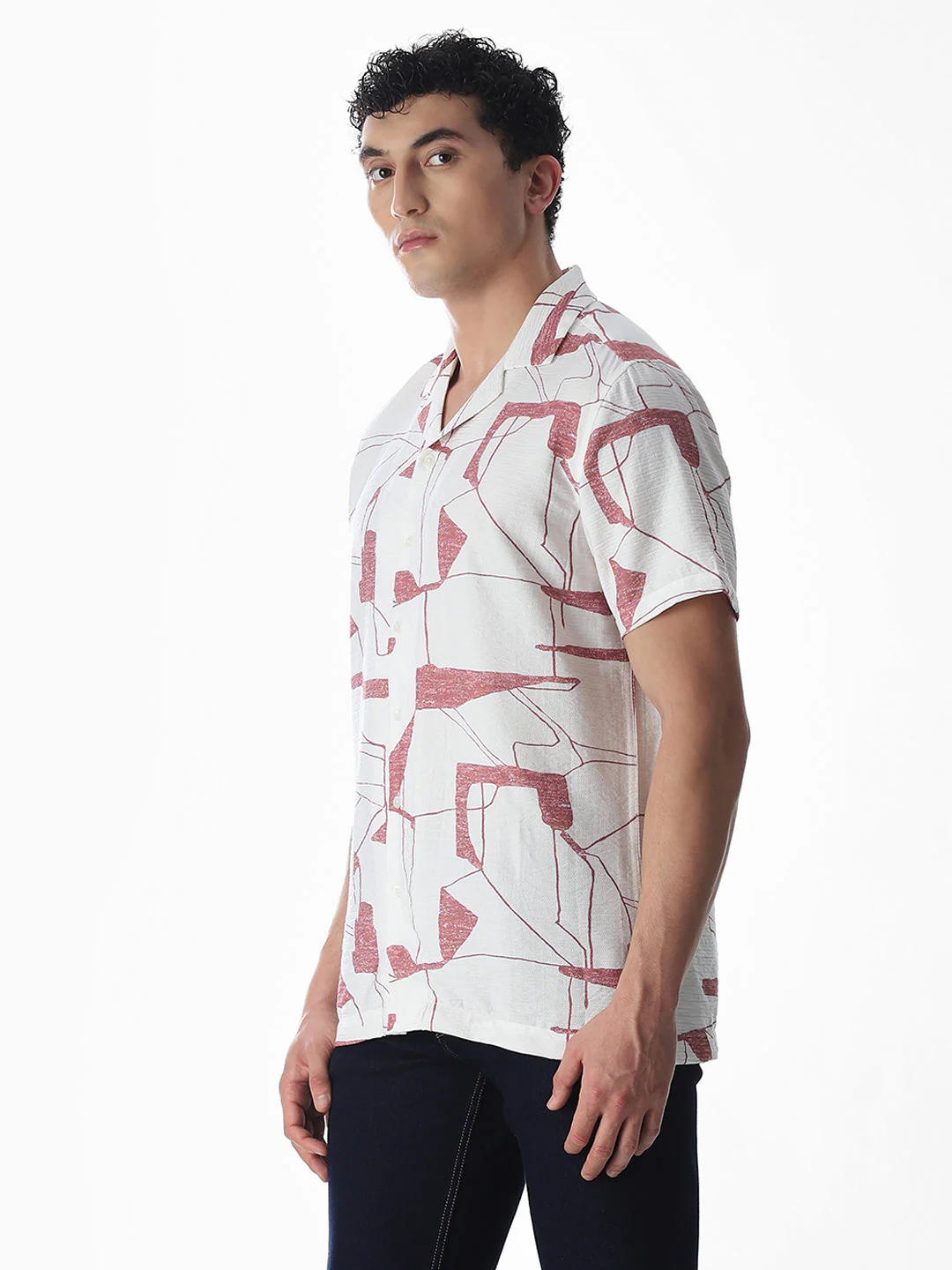 Regular Fit Printed Shirt - Pink - Image 3