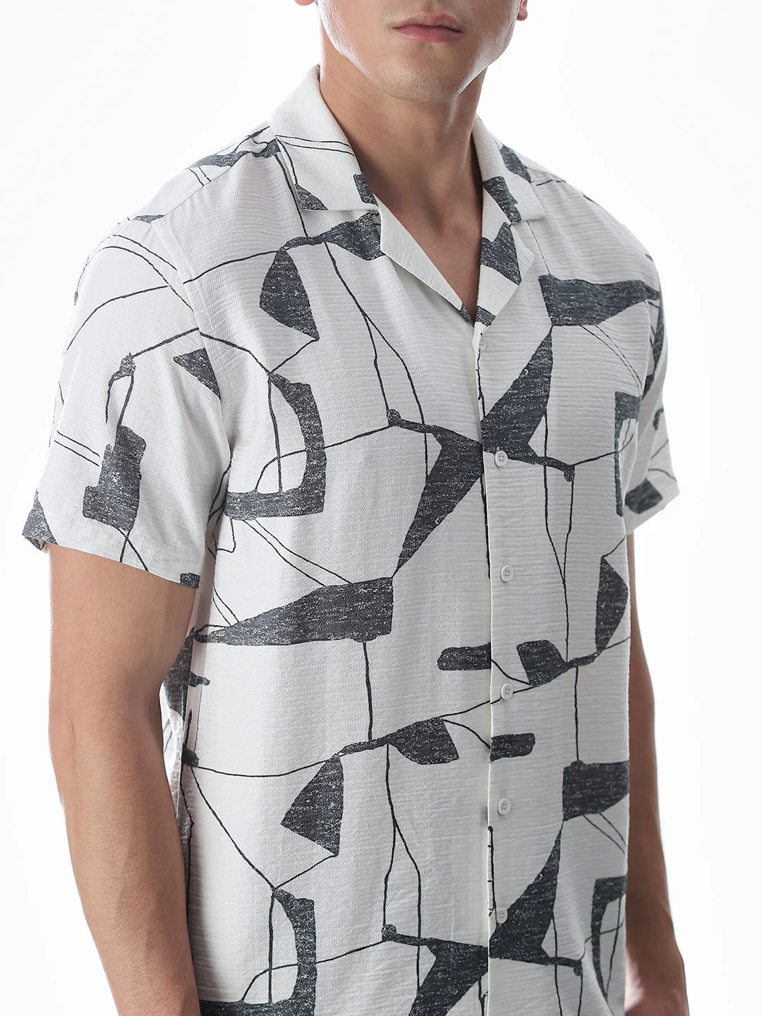 Regular Fit Printed Shirt - Grey - Image 5