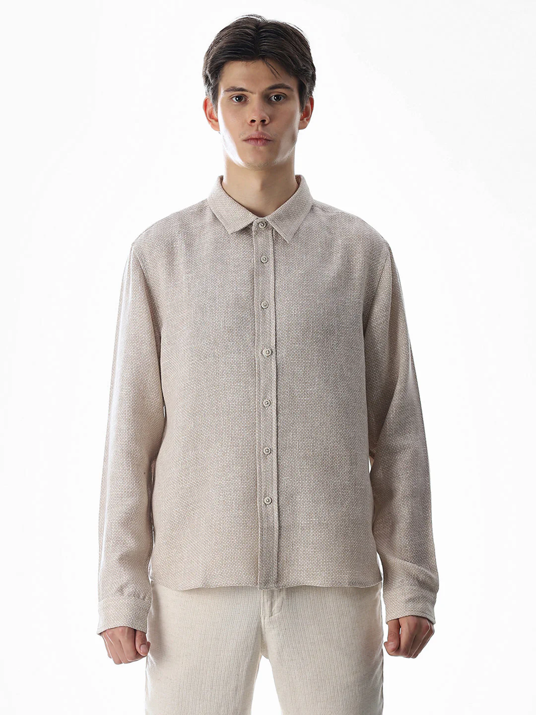 Dobby Full Sleeves Oversized Shirt - Image 8