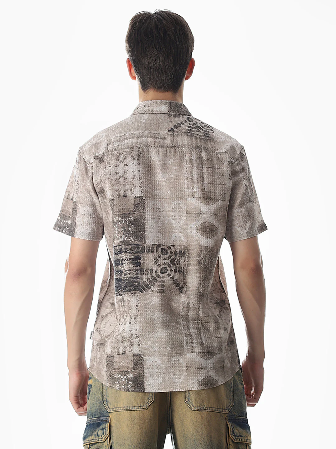 Brown Printed Comfort Fit Shirt - Image 9