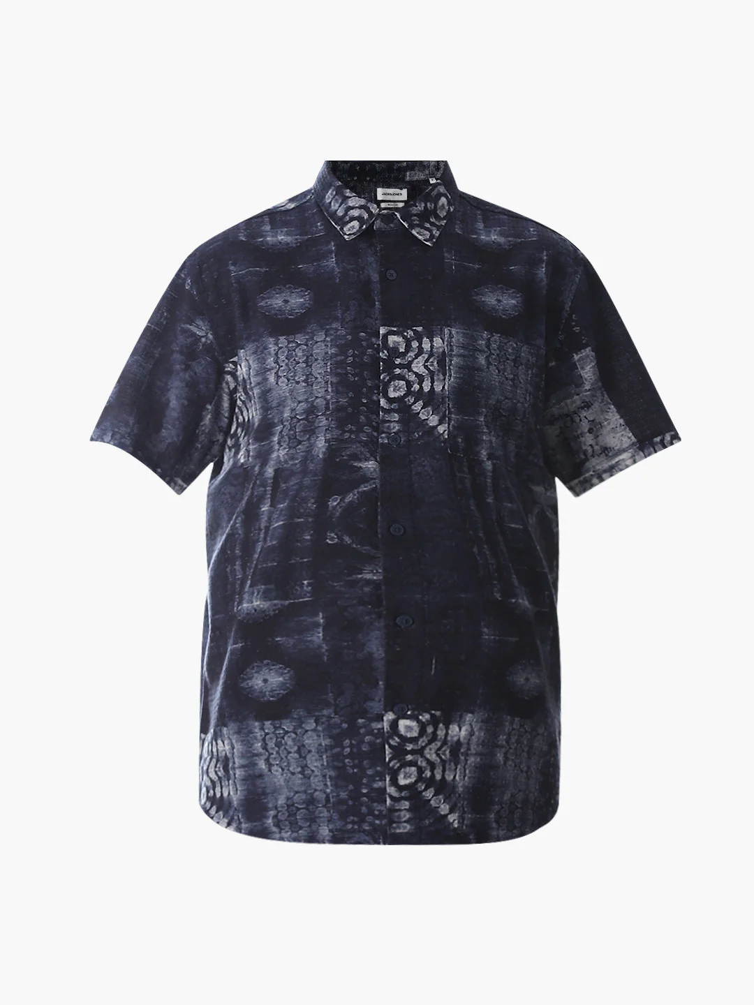 Blue Printed Comfort Fit Shirt - Image 7
