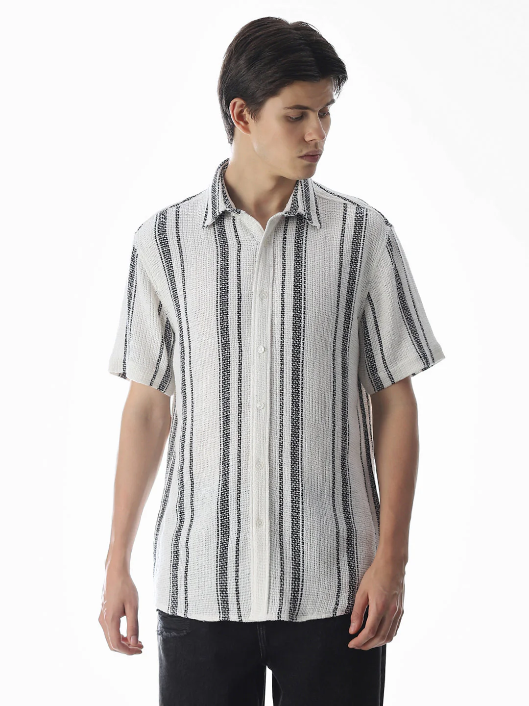 White Striped Oversized Shirt - Image 2