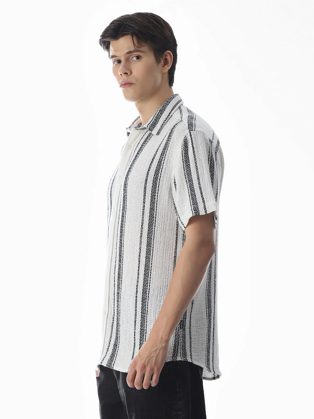 White Striped Oversized Shirt - Image 3