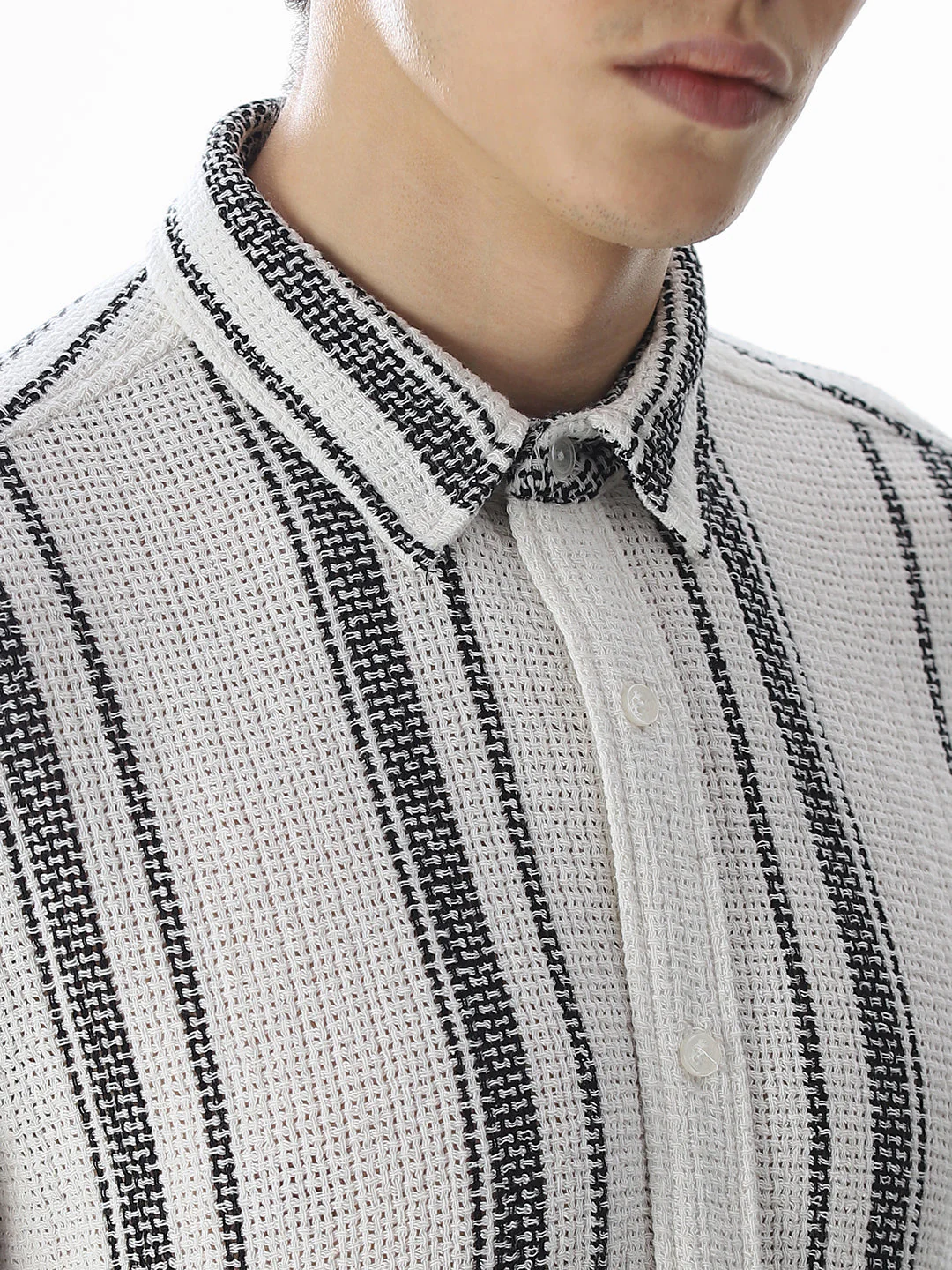 White Striped Oversized Shirt - Image 5